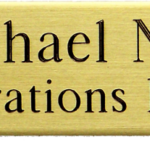 Large Brass Name Badges (3/4" x 3") WITH SAFETY PIN OR MAGNETIC BACK FASTENERS ON BACKS