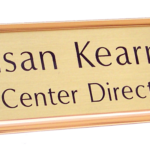 Large Desk Plate with Slide-In Holder (2" x 8")