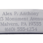 Custom Engraved Stainless Steel with 2 holes and screws (1" x 2 1/2")